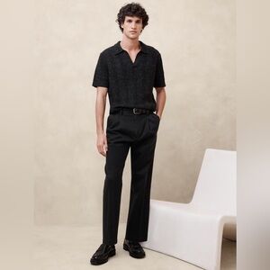 NWT! Banana Republic Black Pleated Chino - Multiple🩵